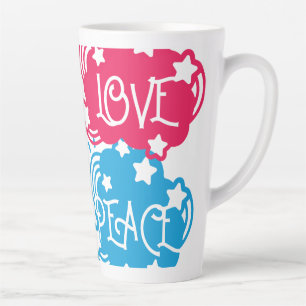 Taza De Café Latte Faith Love Peace Hope Colorful Clouds And Stars
