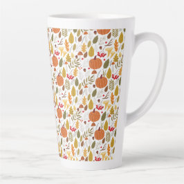 Taza De Café Latte Fall Pumpkin Pattern