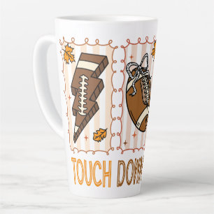 Taza De Café Latte Fall Vintage Football Day