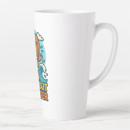 Taza De Café Latte Fallo en la cicatriz de la Wipeout Moai Chibi