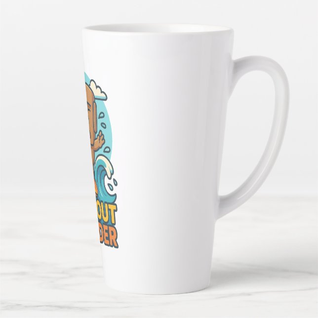 Taza De Café Latte Fallo en la cicatriz de la Wipeout Moai Chibi (Derecha)