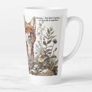 Taza De Café Latte Familia de zorros "Cambiar juntos" Vida silvestre