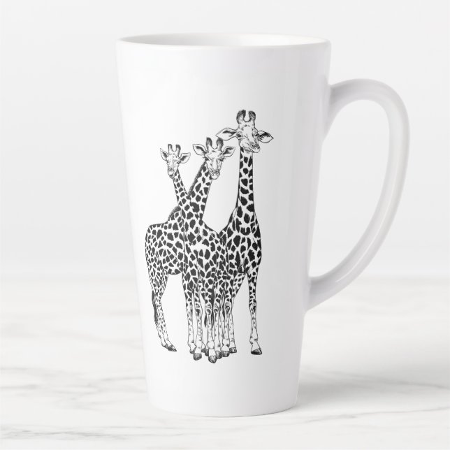 Taza De Café Latte Familia Giraffe (Derecha)