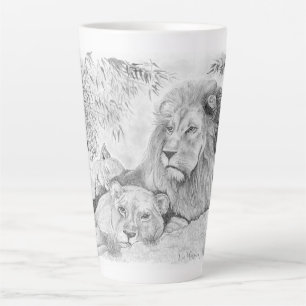 Taza De Café Latte Familia León Latte Mug
