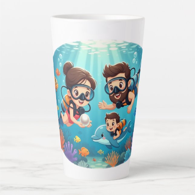 Taza De Café Latte Family Scuba Diving Adventure (Anverso)