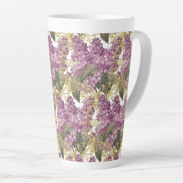 Taza De Café Latte Fancy Lilacs Purple Flower (Ángulo derecho)
