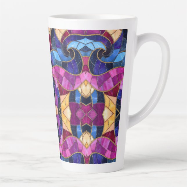 Taza De Café Latte Fancy Mosaic Latte Coffee Mug (Derecha)