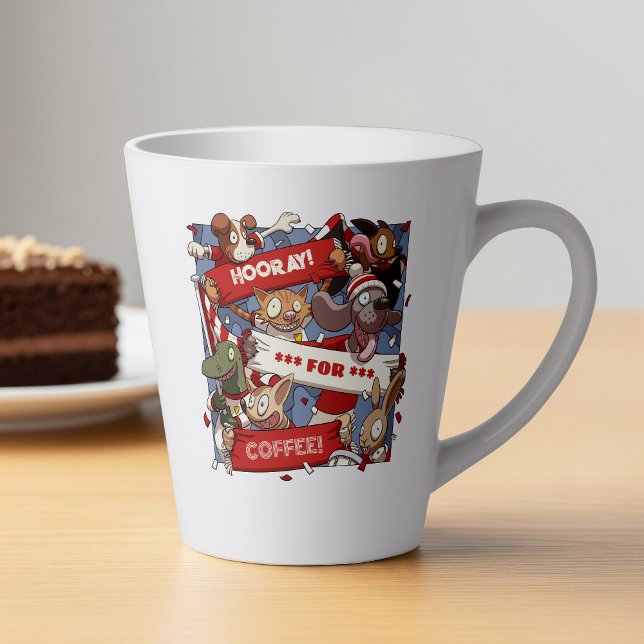Taza De Café Latte Fans Graciosos De Los Animales Viven Como Personal (Subido por el creador)