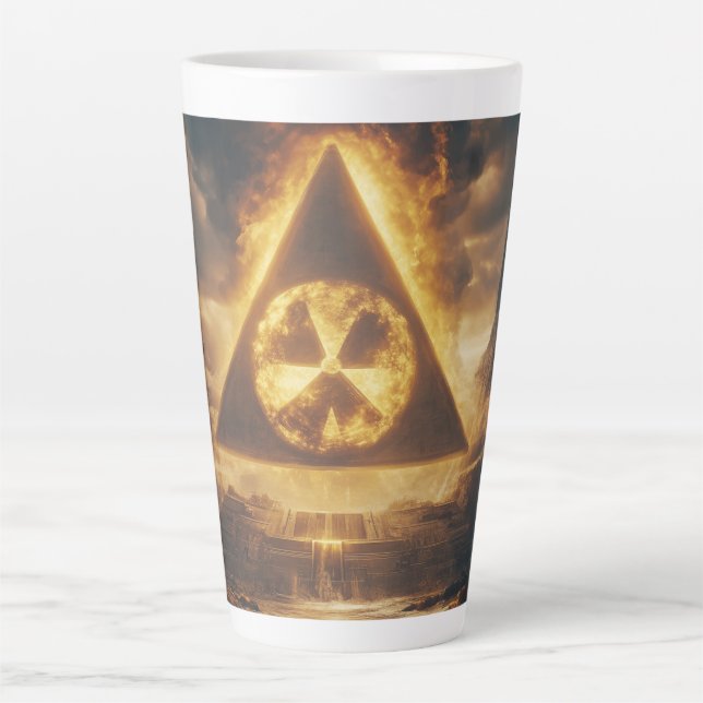 Taza De Café Latte Fantasía Amarillo Simbolismo Radioactivo Arte Digi (Anverso)