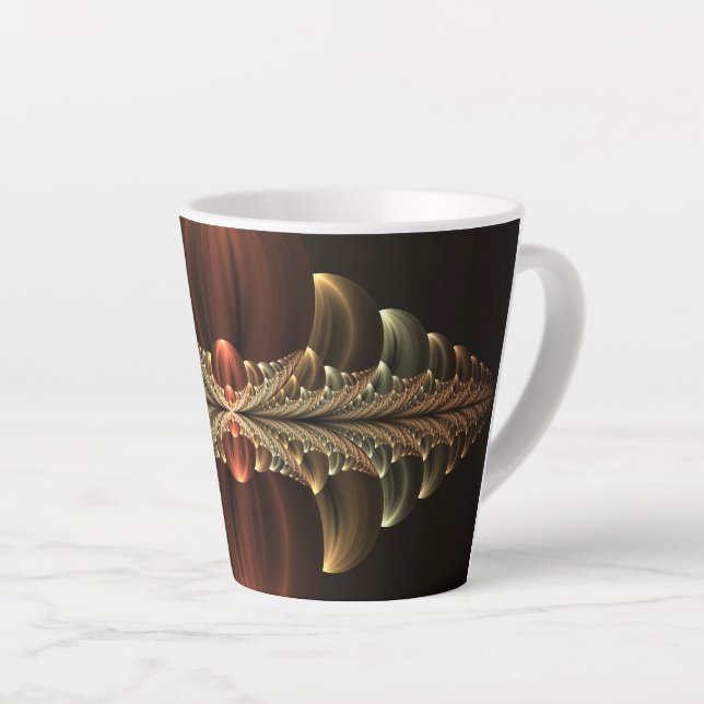 Taza De Café Latte Fantasía Construcción Brillante Resumen Arte Fract (Ángulo derecho)
