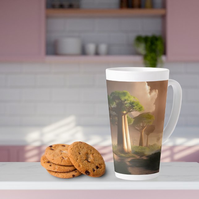 Taza De Café Latte Fantasía de la Selva Baobab de Madagascar (Subido por el creador)