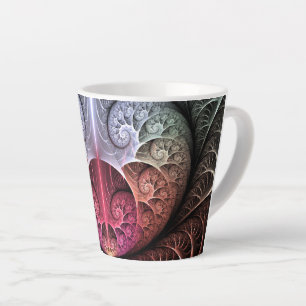 Taza De Café Latte Fantasía irreal abstracta arte fractal