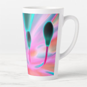 Taza De Café Latte Fantasía Orquid Bud Print Latte Mug