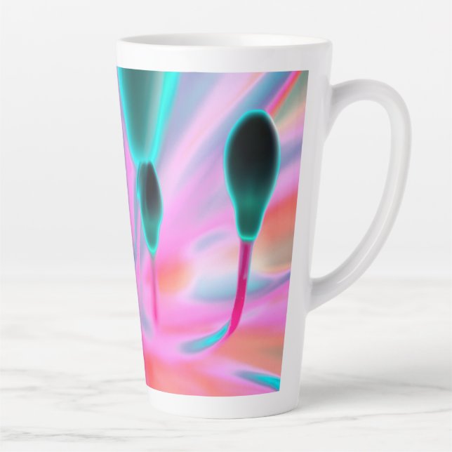 Taza De Café Latte Fantasía Orquid Bud Print Latte Mug (Derecha)