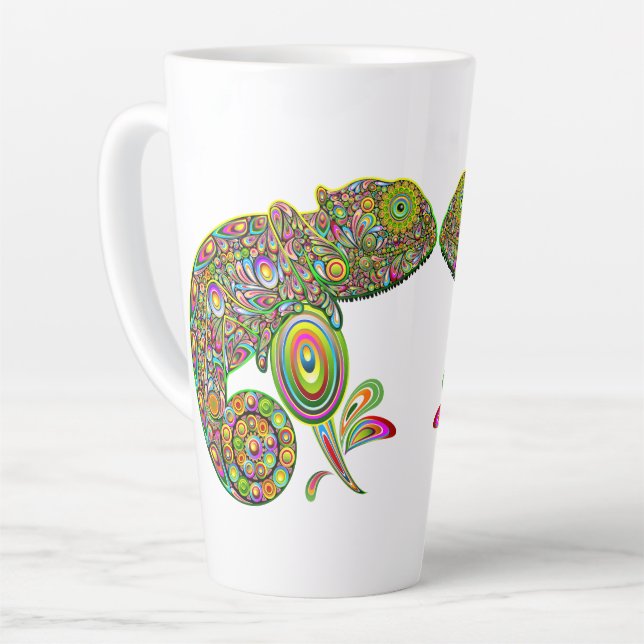 Taza De Café Latte Fantasía psicodélica de Chameleon (Ángulo izquierdo)