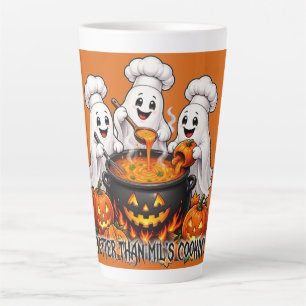 Taza De Café Latte Fantasma divertido de Halloween: ¡Mejor que la coc
