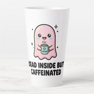 Taza De Café Latte Fantasma Kawaii Divertido Muerto por Dentro Pero C
