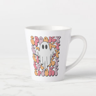 Taza De Café Latte Fantasma retro fantasmal