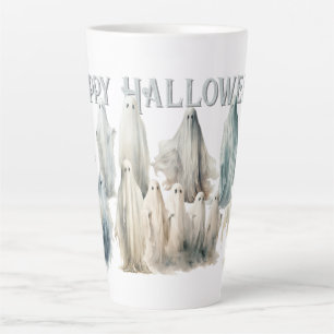 Taza De Café Latte Fantasmas reuniéndose Feliz Halloween