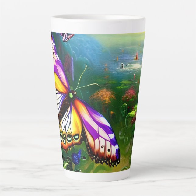 Taza De Café Latte Fantasy Butterfly Journey (Anverso)
