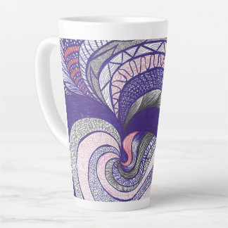 Taza De Café Latte Farimah | Arte abstracto fluido dibujado a mano