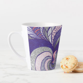 Taza De Café Latte Farimah | Arte abstracto fluido dibujado a mano