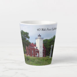 Taza De Café Latte Faro de 40 millas de punta