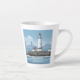 Taza De Café Latte Faro de Boston