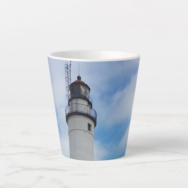 Taza De Café Latte Faro de Fort Gratiot Michigan (Anverso)