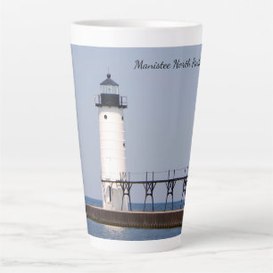 Taza De Café Latte Faro de Manistee North Pierhead
