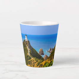 Taza De Café Latte Faro de Nugget Point, Nueva Zelanda