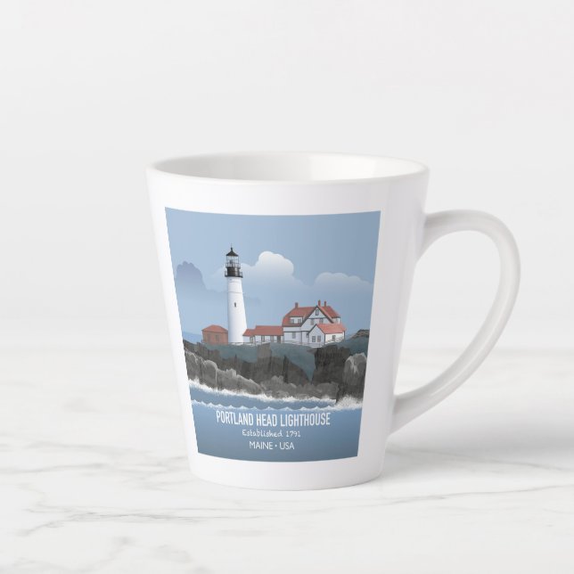 Taza De Café Latte Faro de Portland Head (Derecha)