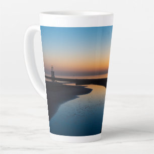 Taza De Café Latte Faro del Norte de Chicago Dawn Latte Mug