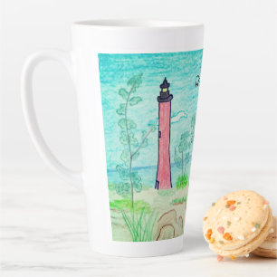 Taza De Café Latte Faro rojo
