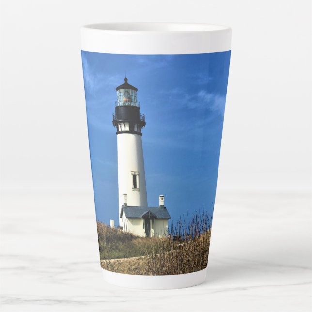 Taza De Café Latte Faro Yaquina Head, Newport, Oregón (Anverso)