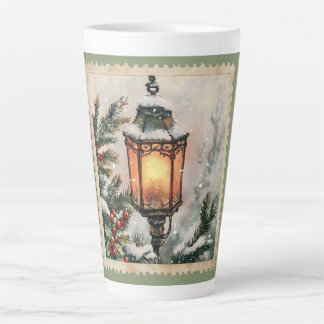Taza De Café Latte farolillo de Navidad