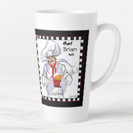 Taza De Café Latte Fat French Chef Latte Mug Art