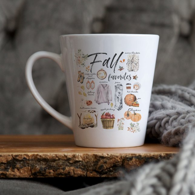 Taza De Café Latte Favoritos de otoño de moda | Ilustracion acuarela (Subido por el creador)