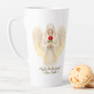 Taza De Café Latte FeAngélicaCorazónDorado
