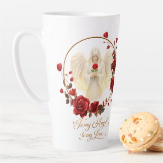 Taza De Café Latte FeAngélicaCorazónDorado