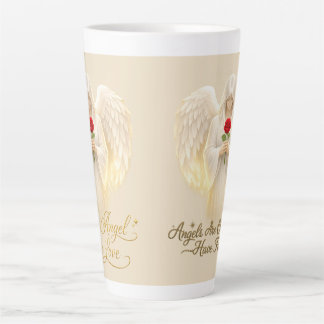 Taza De Café Latte FeAngélicaCorazónDorado