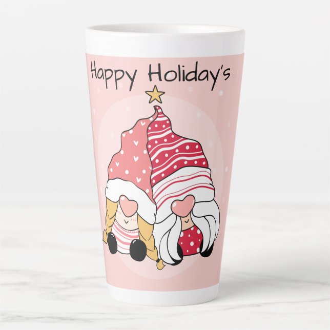 Taza De Café Latte Felices fiestas Latte Mug (Anverso)