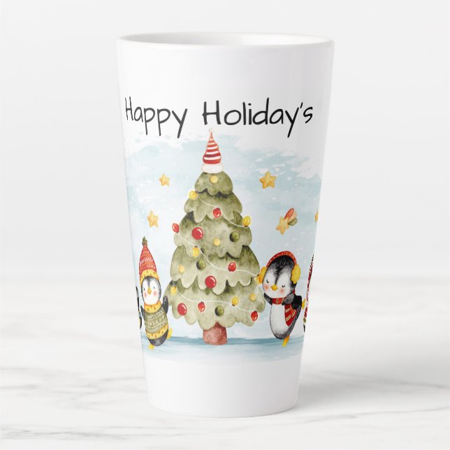 Taza De Café Latte Felices fiestas Latte Mug (Anverso)