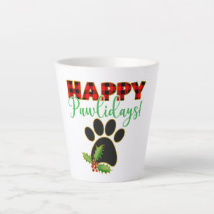 Taza De Café Latte Felices Pawlidays Regalo de Navidades para el am