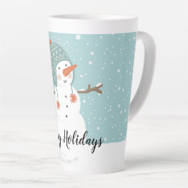 Taza De Café Latte Felices vacaciones Snowman