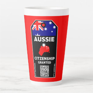 Taza De Café Latte Felicitaciones al Fiesta australiano de ciudadanía