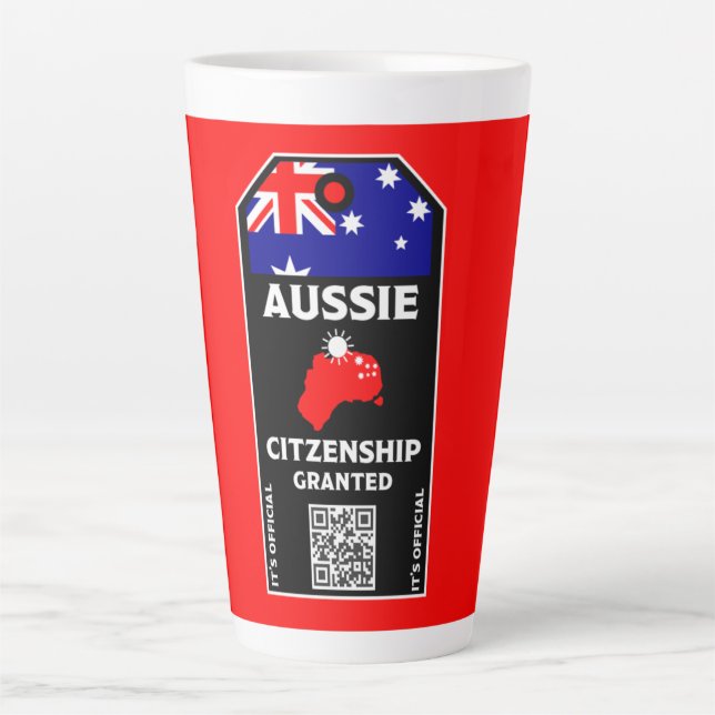 Taza De Café Latte Felicitaciones al Fiesta australiano de ciudadanía (Anverso)