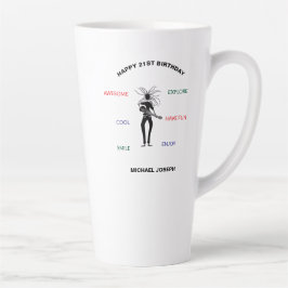 Taza De Café Latte Feliz 21.º guitarrista