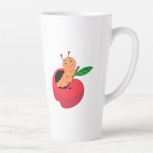 Taza De Café Latte feliz adorable gusano latte mug