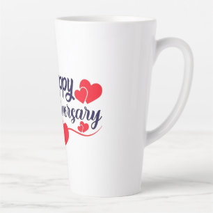 Taza De Café Latte Feliz aniversario